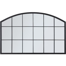 MDF Wall Mirrors Living and Home Modern Arched Grid Black Wall Mirror 110x70cm