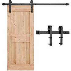 Skjutdörrsbeslag VEVOR 5ft Sliding Barn Door Hardware Kit Black