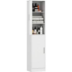 Homcom Högt Badrumsskåp 2 Dörrar 4 Hyllor 40 x 35 x 180 cm