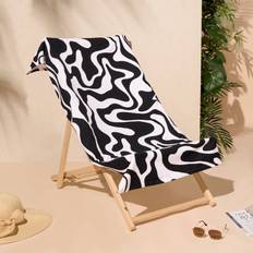 OHS Swirl Bath Towel Black, White (152x71cm)