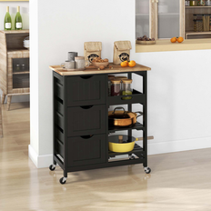 Kitchen Units Bed Bath & Beyond Rolling Kitchen Island Cart Black