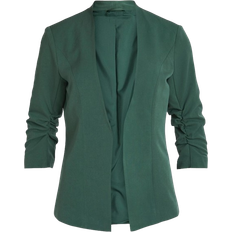 Gröna - Viskos Kavajer Vila 3/4 Sleeved Fitted Blazer - Dark Green