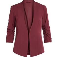 Vila 3/4 Sleeved Fitted Blazer - Carmine Red