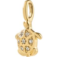 Pilgrim Transparent Berlocker & Hängen Pilgrim Charm Mini Skildpadde Vedhæng Guldbelagt