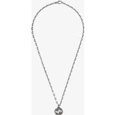 Gucci Necklaces Gucci Interlocking Oxidised Chain Necklace - Silver