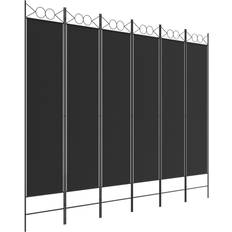 Svarta Rumsavdelare vidaXL 6-Panel Black Rumsavdelare 240x100cm