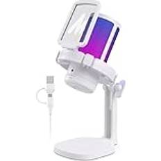 USB RGB Spelmikrofon Med Tyst Knapp