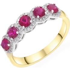 Ruby Rings C W Sellors Ruby Round Cluster Eternity Ring Yellow Gold