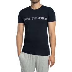 Emporio Armani T-shirts Emporio Armani Megalogo T-shirt Casual Bomull Kort Ärm - Svart