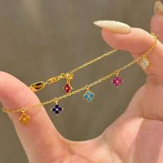 Copper Bracelets Shein Four-Leaf Flower Versatile Bracelet Light Luxury High-End Feel