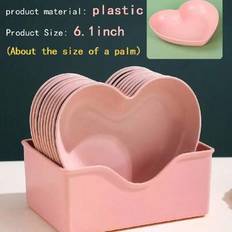 Plastic Dessert Plates Shein Heart Shaped Small Plastic Appetizer 6.1 Inch Dessert Plate