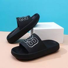 Black Slippers Shein Kids Foam Slippers EVA Lightweight Non-Slip Soft Bottom - Thick Sole
