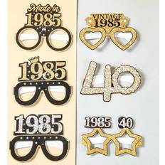 Birthdays Photo Props, Party Hats & Sashes Shein 6Pcs Black Golden Birthday Paper Glasses