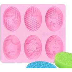 Pink Casting Shein Six Silicone Oval Patterned Bee Mold