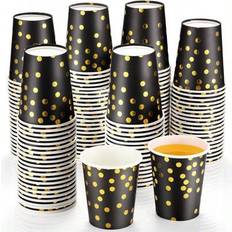 Black Paper Cups Shein 20pcs Black Golden Stamped Party Cups