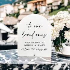 White Table Decorations Shein Acrylic Wedding Sign Dance To Heaven