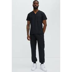 Work Clothing Sets Fashion Nova Essential 4 Way Stretch Scrub Uniform Jogger Set - Black