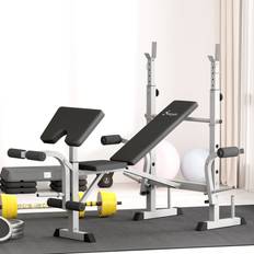 Homcom Adjustable Weight Bench with Squat Rack
