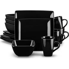 Black Soho Stoneware 16-Piece