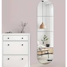 Silver Self-adhesive Decorations Shein 4pcs Ellipse Combination Mirror Wall Stickers 2mm Adhesive Film