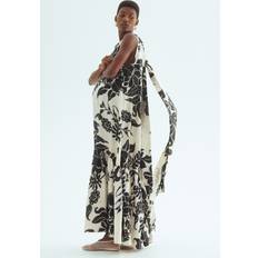 H&M Creme Blomstret Mama Voluminøs Maxikjole Size S