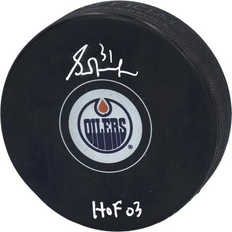 Ice Hockey Grant Fuhr Edmonton Oilers Autographed Hockey Puck HOF 03