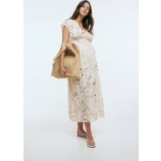 H&M Light Beige Floral V-Neck Dress XXL
