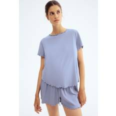 H&M Støvet Blå MAMA Ribbet Natsæt Size XS