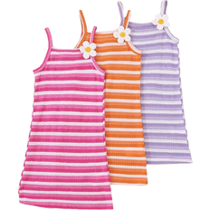 Shein Girls Casual Ombre Striped Open Shoulder Floral Dress - Cute Sleeveless