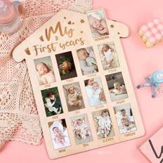 Milestone Cards Shein Wooden Baby Commemorative Newborn Frame