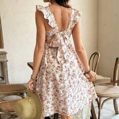 Shein Maternity Casual Ditsy Floral Tie-Up Hem Dress