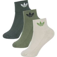 Adidas Brown Socks adidas Mid Crew Socks 3 Pairs - Medium Dark Khaki/Wonder Beige