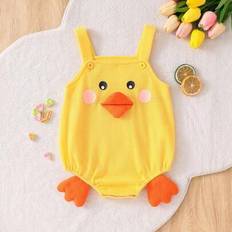 Babies Jumpsuits Shein Cute Yellow Duck Jumpsuit Fun 3D Style - For Kids