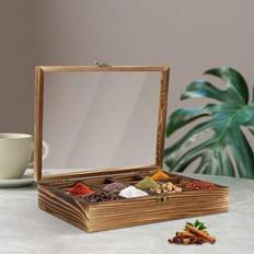 Spice Racks Shein JUKLxxopa Wooden Spice Box With 12 Containers