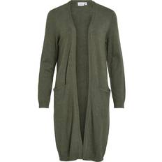Vila Viril Long Strikket Cardigan - Grøn