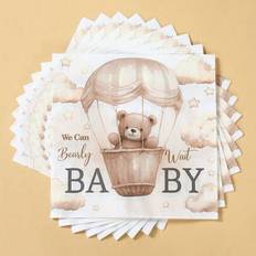 Brown Paper Napkins Shein 24Pcs Cartoon Bear Pattern Napkin Tissues
