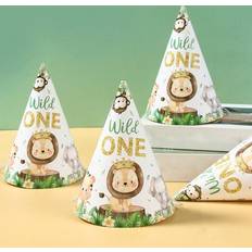Party Hats Shein 6pcs Wild One Happy Birthday Paper Hats