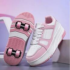 Pink Roller Shoes Children's Shoes Shein Kids 4-Wheel Roller Skate Shoes - Casual