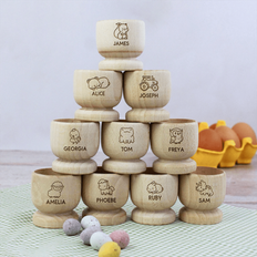 Wood Egg Cups Shein Personalized Wooden With Any Name Egg Cup