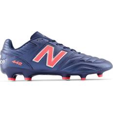 New Balance Chaussures de football New Balance Men's 442 Pro FG V2 - Blue/Grey/Red Synthetic