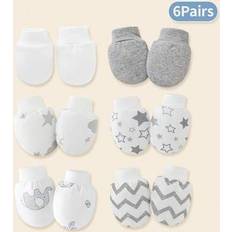 Shein Newborn Baby Cute Star Elephant Print Gloves - Soft