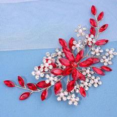 Red - Women Headbands Shein Elegant Handmade Crystal Braided Headband - Royal Valentine