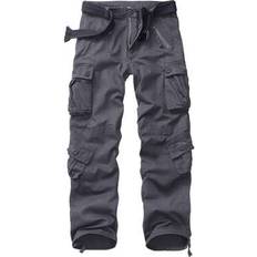 Camouflage Trousers Shein Cotton Relaxed Fit Cargo Pants With 8 Pockets - No Belt