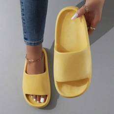 Yellow Slippers Shein Colorful Minimalist Non Slip Slippers - Beach