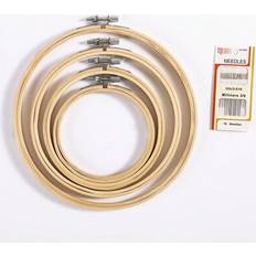 Embroidery Hoops & Frames Shein 4-In-1 Khaki-Colored Bamboo Cross Stitching Hoop Set