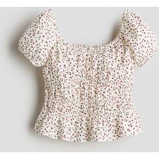 Blouses & Tunics Children's Clothing on sale H&M Smocked Cotton Blouse - Cream/Floral