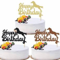 Baking Decorations Shein Horse Happy Birthday Topper 1pc Cake Decoration