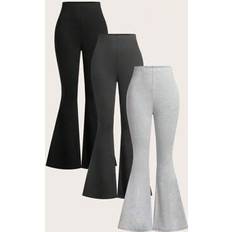 Multicoloured - Women Suits Shein Solid Color High Waist Skinny Flared Pants Suit - Color