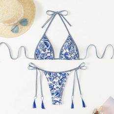 Paisley Swimwear Shein Paisley Print Two-Piece Bikini Set - Beach