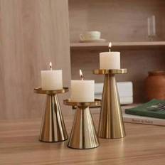 Shein Gold Metal Pillar Candlestick Iron Pedestal Candle Holder